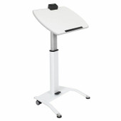 Pneumatic Height-Adjustable Lectern / Mobile Standing Desk with KwikBoost EdgePower Charging Station Luxor Shiffler Furniture and Equipment for Schools