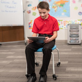 Luxor Stackable Classroom Stool with Wheels and Storage