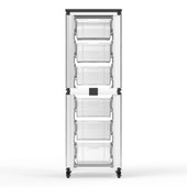 Luxor Modular Classroom Storage Cabinet - 2 stacked modules with 6 large bins