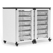 Luxor Modular Classroom Storage Cabinet - 2 side-by-side modules with 12 small bins 