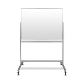 48"W x 36"H Double-Sided Mobile Magnetic Glass Marker Board Luxor Shiffler Furniture and Equipment for Schools