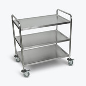 Luxor 37"H Large Stainless Steel Cart - 3 Shelves