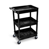 Tub Cart - Three Shelves, Black Luxor Shiffler Furniture and Equipment for Schools