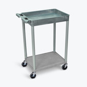 Luxor Top Tub and Bottom Flat Shelf Cart, Gray