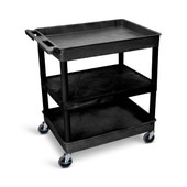 Large Tub Top/Bottom and Flat Middle Shelf Cart Luxor Shiffler Furniture and Equipment for Schools