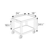 Luxor 26"H AV Cart - Two Shelves - Black Legs