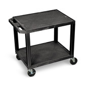 26"H AV Cart - Two Shelves - Black Legs Luxor Shiffler Furniture and Equipment for Schools