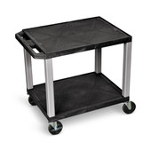 26"H AV Cart - Two Shelves - Nickel Legs Luxor Shiffler Furniture and Equipment for Schools