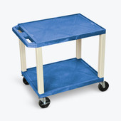 Luxor 26"H AV Cart - Two Shelves - Putty Legs, Blue