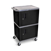 42"H Tuffy AV Cart - Double Cabinet, Gray Luxor Shiffler Furniture and Equipment for Schools