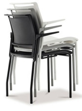 Krueger International - KI KI Opt4 Stack Chair w/Arms, Poly seat and back, 4 Leg