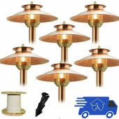 AQ Lighting DIY Propack LED Pathway Area Light, 2 Tier Shade, Raw Copper, Landscape Light 6pcs