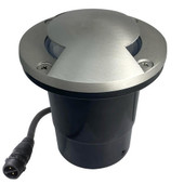 AQ Lighting 12V Composite In Ground Well Light w/ Cast Brass Bi-Directional Cover - Satin Nickel