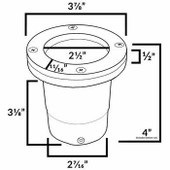 AQ Lighting 12V Composite In Ground Well Light w/ Open Face Cover - Bronze