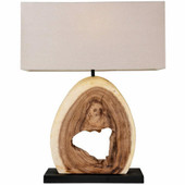 AQ Lighting Weathered Wood Slice Table Lamp 