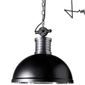 AQ Lighting Metal Industrial Open Bottom Hanging Pendant Ceiling Light - Black