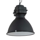 AQ Lighting Large Industrial Hanging Metal Pendant Kitchen Light - Black