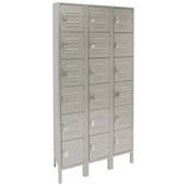 Republic Six Tier Metal Locker 12"w x 18"d x 78"h 3 Wide - Unassembled, Dove Gray Republic Storage Systems, LLC Shiffler Furniture and Equipment for Schools