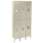 Republic Double Tier Metal Locker 12"w x 12"d x 78"h 3 Wide - Unassembled Republic Storage Systems, LLC Shiffler Furniture and Equipment for Schools