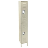 Republic Double Tier Metal Locker 12"w x 18"d x 78"h 1 Wide - Unassembled Republic Storage Systems, LLC Shiffler Furniture and Equipment for Schools