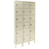 Republic Six Tier Metal Locker 12"w x 12"d x 78"h 3 Wide - Assembled, Classic Tan Republic Storage Systems, LLC Shiffler Furniture and Equipment for Schools