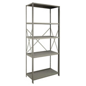 2000 Series 36"w x 12"d x 85"h Open Steel Shelving Angle Post Starter with 5 Shelves, Dove Gray Republic Storage Systems, LLC Shiffler Furniture and Equipment for Schools