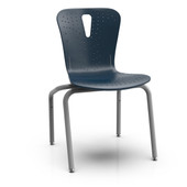 Pedagogy Arcata 10" seat height Navy Blue poly shell chair with Grey powder coated frame