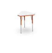 Pedagogy Forma VL - DIAMOND - Height adjustable shaped table with MAPLE top, BLACK edges, YELLOW legs