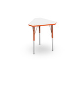 Pedagogy Forma VL - DIAMOND - Height adjustable shaped table with MAPLE top, YELLOW edges, ROYAL BLUE legs 