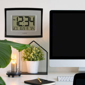 La Crosse Technology La Crosse Digital Wall Clock with Indoor Temperature and Calendar (Silver), Set of 5