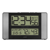 La Crosse Technology La Crosse Atomic Digital Wall Clock with Indoor Temperature and Humidity (Silver Sides), Set of 5