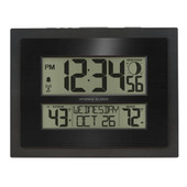 La Crosse Atomic Digital Wall Clock with Indoor and Outdoor Temperature (Black), Set of 6 La Crosse Technology Shiffler Furniture and Equipment for Schools