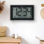 La Crosse Technology La Crosse Jumbo Atomic Wall Clock with Indoor Temperature and Humidity (Black), Set of 4
