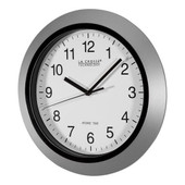 La Crosse 10" Atomic Wall Clock (Silver), Set of 5 La Crosse Technology Shiffler Furniture and Equipment for Schools