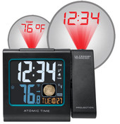 La Crosse Technology La Crosse Atomic Projection Alarm Clock with Indoor Temperature and Moon Phase, Set of 4