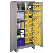 Republic All-Welded 36"w x 21"d x 82"h Steel Industrial Bin Storage Cabinet with 64 Bins Republic Storage Systems, LLC Shiffler Furniture and Equipment for Schools