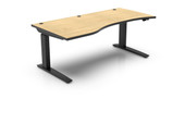 Pedagogy Spyro Adjustable Shaped Teacher's Desk Set with Adjustable Lectern, File Cabinet