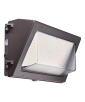 Paclights, LLC Traditional semi-cut LED Wallpack. 80W, 12,000 lumens, CCT selectable 3000K/4000K/5000K, 15 in x 10 in x 7 in 8 lbs. Photocell included