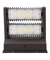 Paclights, LLC Wallpack LED Fixture with two rotatable modules. 120W, 16,500 lumens, 5000K, 10 in x 6 x 10 in, 7 lbs.