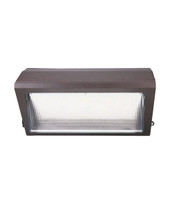 Paclights, LLC Traditional semi-cut LED Wallpack large. 100W, 14,500 lumens, CCT selectable 3000K/4000K/5000K, 18 in x 9 in x 9 in 12 lbs. Photocell included