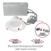 Recessed Downlight 8" Circular Integrated Driver with Emergency Backup Power and Color Select 20W/17W/14W Keystone Technologies, LLC Shiffler Furniture and Equipment for Schools