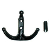 Shiffler DPWH Wall Hook System, Weathered Wood backer, 30 in. wide,  with 5 black hooks