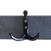 Shiffler DPWH Wall Hook System, Weathered Wood backer, 30 in. wide,  with 5 black hooks