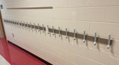 Shiffler PakRak Wall Hook System, Dark Gray backer, 18 in. wide, with 3 gray hooks
