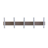 Shiffler PakRak Wall Hook System, Weathered Wood backer, 30 in. wide, with 5 gray hooks