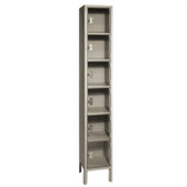 Republic Six Tier 12"w x 18"d x 78"h Clearview Locker 1 Wide - Assembled, Dove Gray