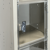 Republic 16 Door Clearview Locker LockeRack System - Assembled, Dove Gray