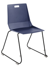 NPS Luvraflex Chair, Blue Poly Back/Seat, Black Frame