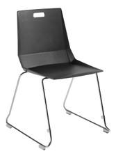 NPS Luvraflex Chair, Black Poly Back/Seat, Chrome Frame