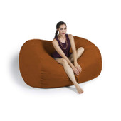 Jaxx 5.5 Foot Lounger Bean Bag Loveseat, Mandarin